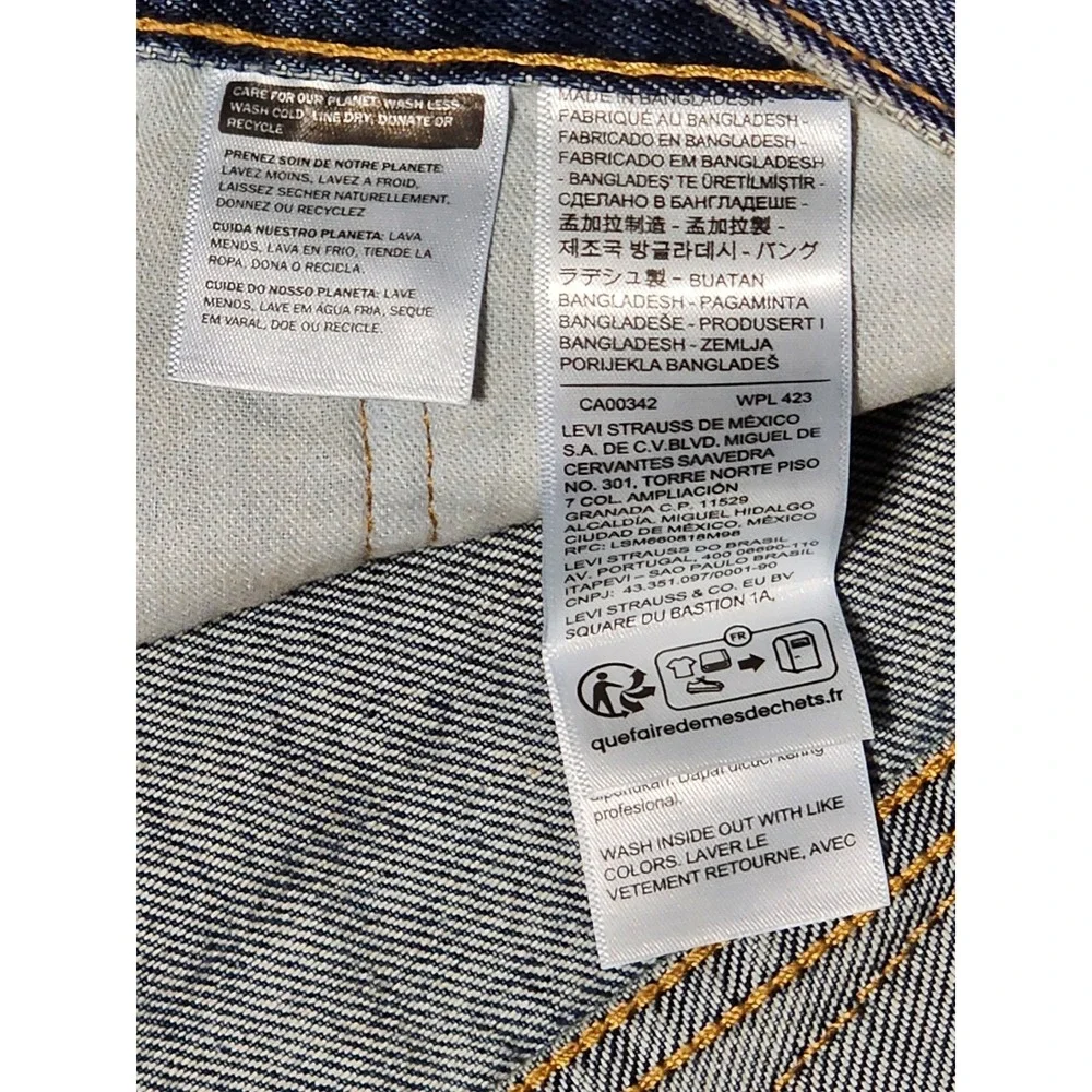 Levi's 454 Relaxed Shorts 10 Inch Inseam 42 Blue Denim